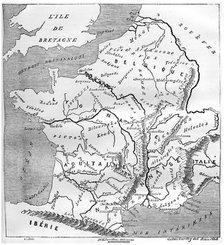A map of Gaul during the time of Augustus, 1848, (1882-1884).Artist: MacCarthy