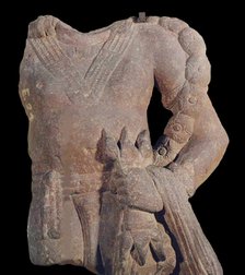 Indra holding Vajra (Sankosho), 3rd cen. AD. Creator: Central Asian Art.