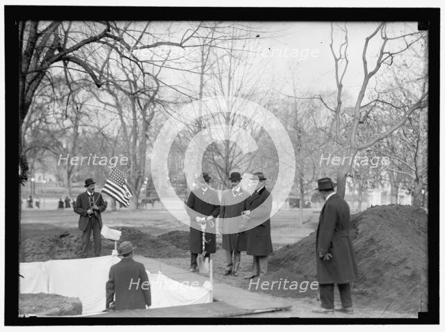 Wilson, Woodrow, at tree planting, between 1909 and 1923. Creator: Harris & Ewing.