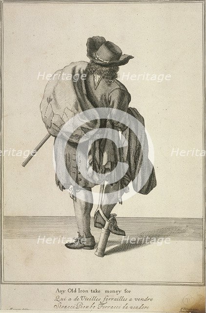 'Any Old Iron take money for', Cries of London, (c1688?). Artist: Anon