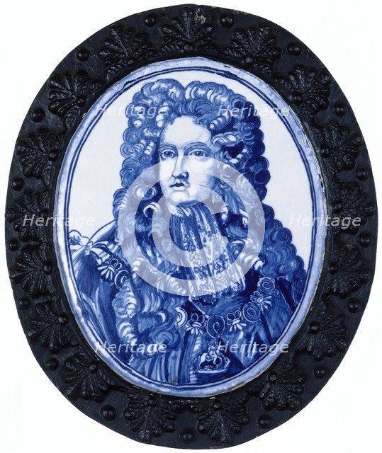 A delft plaque of Prince George, 1704. Artist: Unknown