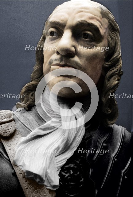 Bust of Lord Protector Oliver Cromwell, 1860. Creator: Matthew Noble.