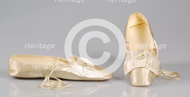 Evening slippers, probably French, 1845-65. Creator: Unknown.