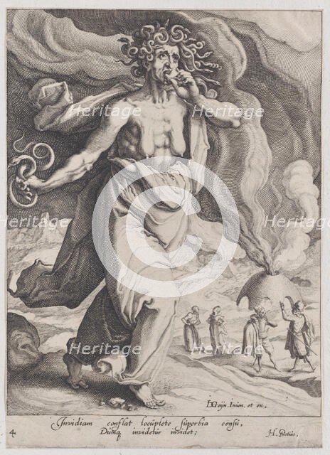 Envy, from Virtues and Vices, 1596-97., 1596-97. Creator: Zacharias Dolendo.