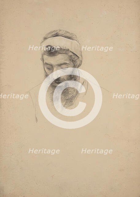 Study of a Bearded Man, undated. (c1900s) Creator: Franz von Matsch.