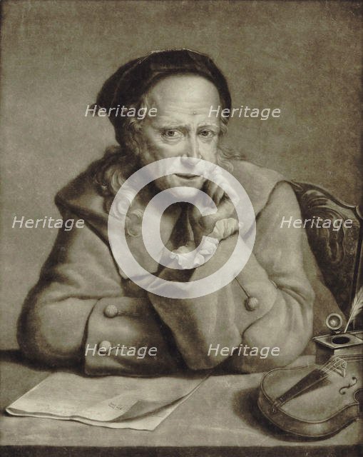 Portrait of the violinist and composer Carlo Tessarini (1690-1766) , ca 1760. Creator: Pether, William (1738-1821).