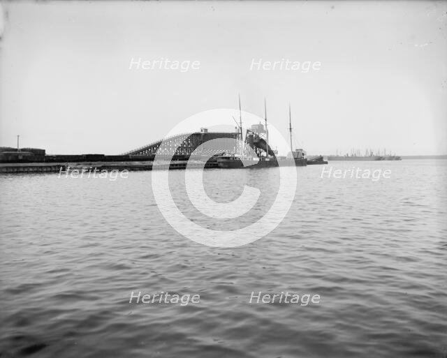 Coal trestle and car dumping plant, Erie, Pa., ca 1900. Creator: William H. Jackson.
