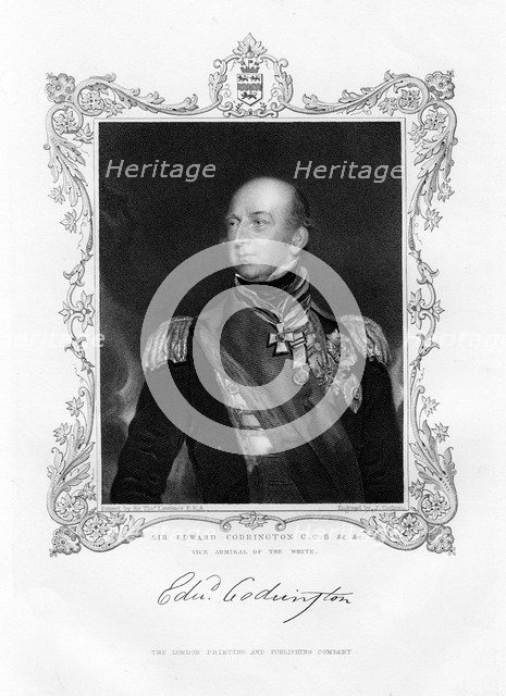 Sir Edward Codrington, British admiral, 19th century.Artist: J Cochran