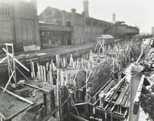 New construction work, Beckton Sewage Works, Woolwich, London, 1938. Artist: Unknown.