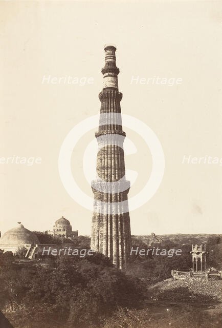 The Qutub Minar, Delhi, 1858-61. Creator: Unknown.