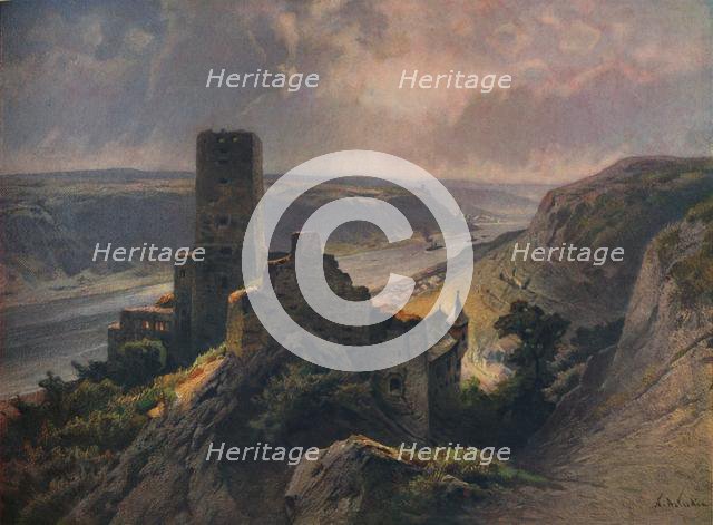 'Burg Gutenfels mit Blick auf Oberwesel', (Gutenfels Castle overlooking Oberwesel), 1923. Creator: Nikolai of Astudin.