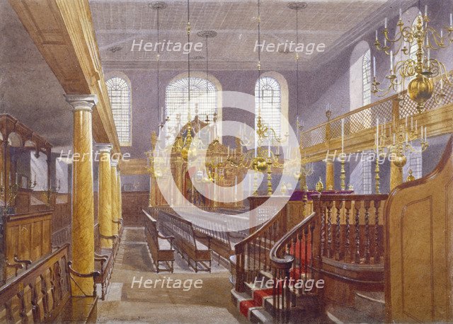 Synagogue, Bevis Marks, City of London, 1884. Artist: John Crowther