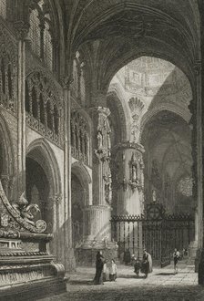 Interior view of Burgos Cathedral, Spain, 1853.  Creator: Antonio Roca Sallent.