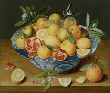 Still Life with Lemons, Oranges and a Pomegranate, c. 1620-1630. Artist: Hulsdonck, Jacob van (1582-1647)