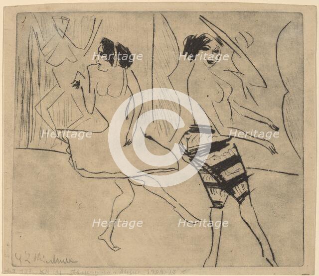 Dancers in Studio, 1911. Creator: Ernst Kirchner.