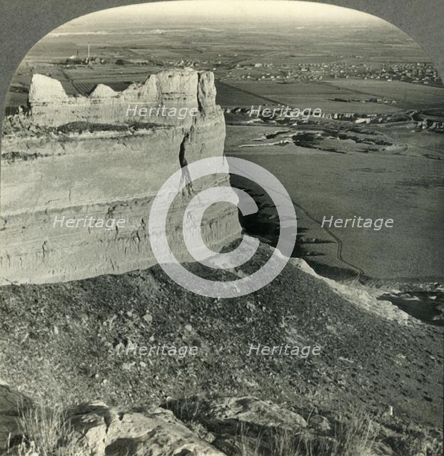 'Looking Across Sugar Beet Fields, Platte River Valley, Scotts Bluff, Nebraska', c1930s Creator: Unknown.