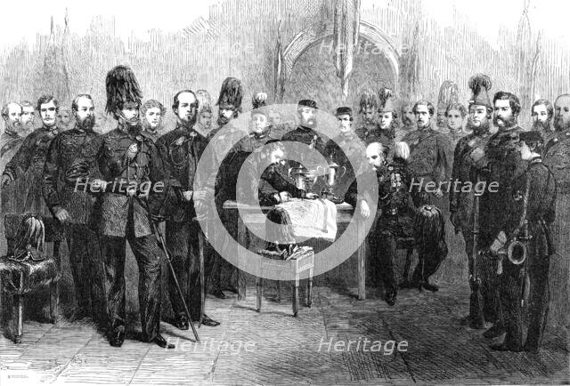 Officers of the 1st Surrey Volunteer Rifle Corps., 1864. Creator: W Thomas.