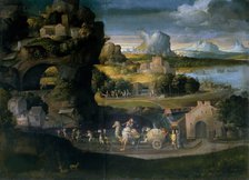 Landscape with Magicians, c. 1525. Creator: Girolamo da Carpi (1501-1556).