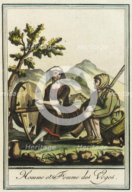 Costumes de Différent Pays, 'Homme et Femme des Voges', c1797. Creators: Jacques Grasset de Saint-Sauveur, LF Labrousse.
