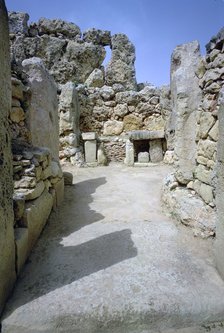 Hagar Qim temple on Malta. (c.3000 BC) Artist: Unknown