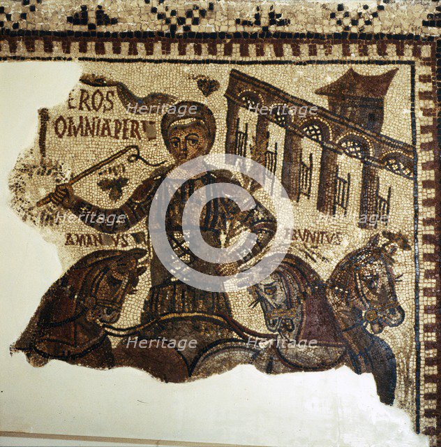 Roman Mosaic, Charioteer (Eros), c2nd-3rd century. Artist: Unknown.