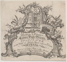 Trade Card for Thomas Harper, Copper Plate Printer and Stationer, 18th century. Creator: Anon.