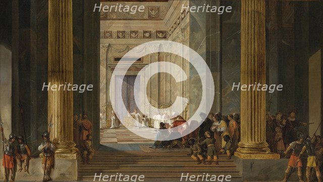 The Queen of Sheba before the Temple of King Solomon in Jerusalem, ca 1630-1634. Artist: Bray, Salomon de (1597-1664)