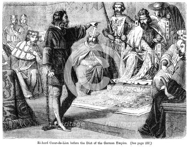 King Richard I (1157-1199) before the Diet of the German Empire, 19th century.Artist: Felix Henri Emmanuel Philippoteaux