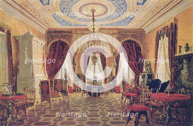 Drawing room in the Manor House Grafskaya Slavyanka of Countess Julia Samoilova, Mid of the 19th c Artist: Anonymous  