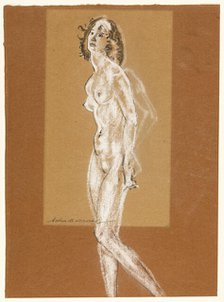 Standing Female Nude, 1882/93. Creator: Arthur Davies.