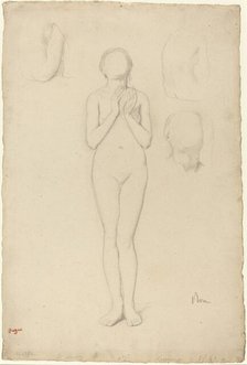 Study of a Female Nude, 1856/1858. Creator: Edgar Degas.