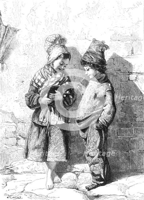 "Le Petit Minet", by W. L. Thomas...exhibition of the Institute of Painters in Water Colours, 1865. Creator: William Luson Thomas.