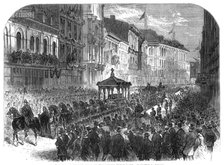 Funeral procession of the late Hon. Thomas d’Arcy M’Gee, at Montreal, Canada, 1868. Creator: Unknown.