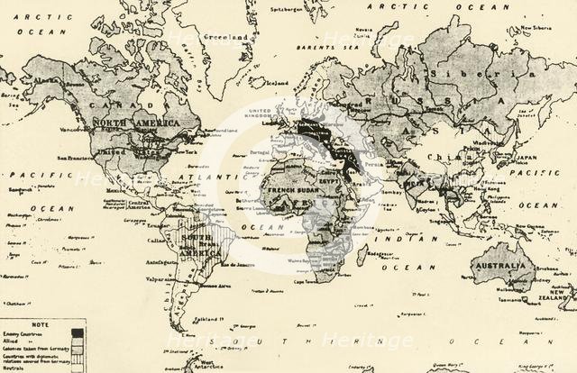'Map of the World After Three Years of War', 1917. Creator: Unknown.