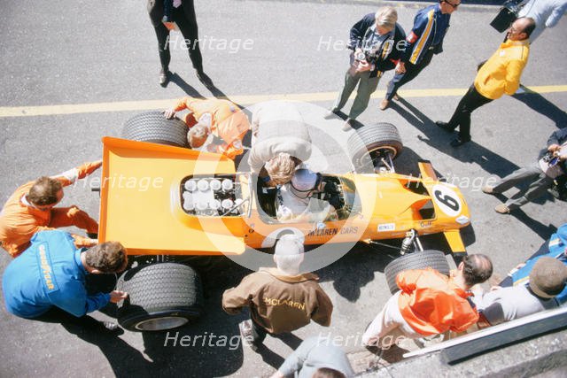 McLaren M74, Bruce McLaren 1969 British Grand Prix. Creator: Unknown.