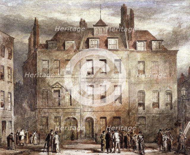 Sheriffs Court, Red Lion Square, Holborn, London, c1828. Artist: George Sidney Shepherd
