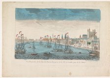 View of the city of London seen from the river Thames, 1745-1775. Creator: Anon.