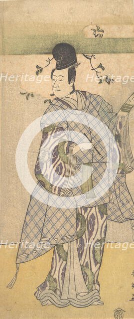 The Actor Sawamura Sojuro III as a Nobleman Writing Poetry, 1782. Creator: Katsukawa Shun'ei.