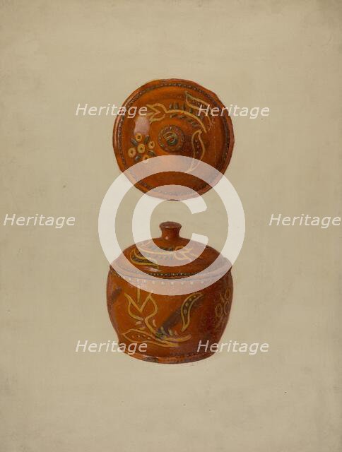 Pa. German Jar with Cover, c. 1937. Creator: Max Soltmann.