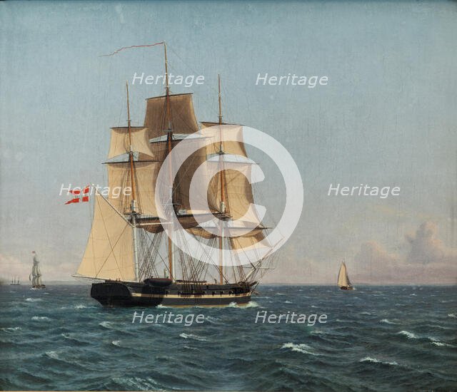 The Corvette Najaden under Sail, c1834. Creator: CW Eckersberg.
