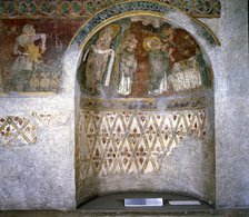 Detail of mural paintings in the Archpriest Church of Sant Esteve (Andorra la Vella).