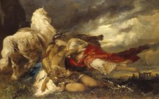 Valkyrie and a Dying Hero, late 19th century. Creator: Hans Makart.