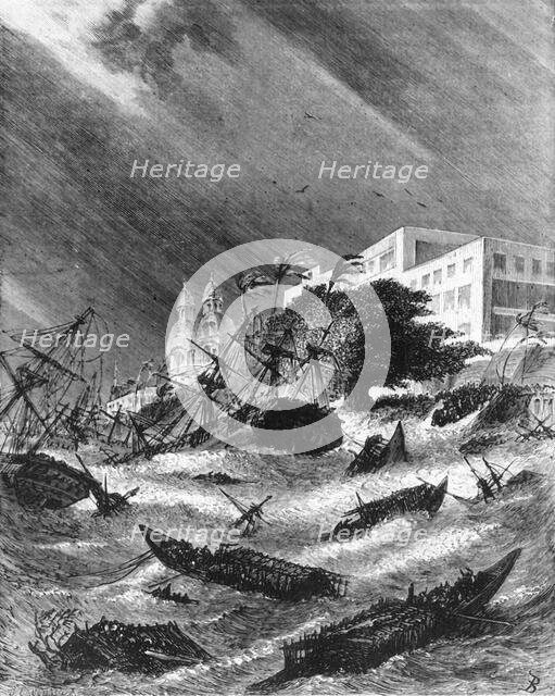 'Cyclone at Calcutta', c1891. Creator: James Grant.