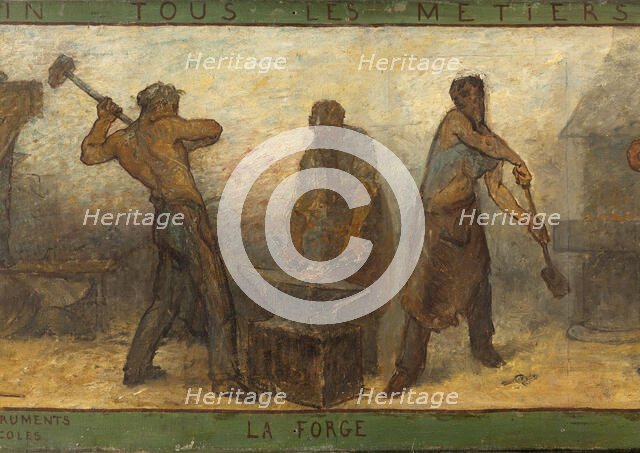 Near or far all trades need to be touched by a reflection of art: Trades: Sketch for the..., 1887. Creator: Edmond Eugene Valton.