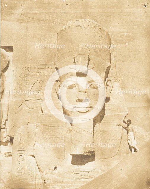 Colosse médial du Spéos d'Phré, à Abousembil, March 29, 1850. Creator: Maxime du Camp.