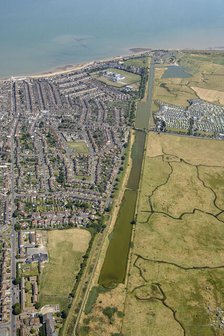 Queenborough Lines, fortifications protecting Sheerness dockyard from land attack, Kent, 2024. Creator: Damian Grady.