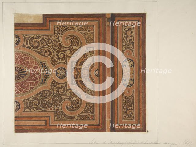 Intarsia Ceiling Design for the Dining Room, Deepdene, Dorking, Surrey, 1875-79. Creators: Jules-Edmond-Charles Lachaise, Eugène-Pierre Gourdet.