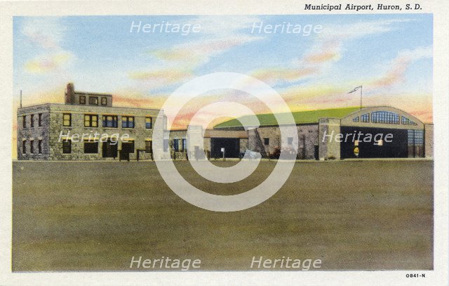 Municipal Aiport, Huron, South Dakota, USA, 1940. Artist: Unknown