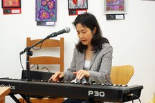 Eriko Ishihara, Eriko Ishihara Trio, Clocktower Cafe, Croydon, London, August 2024. Creator: Brian O'Connor.