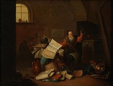 An alchemist in his laboratory, c1680s. Creator: Teniers, David, 1610-1690 (After).